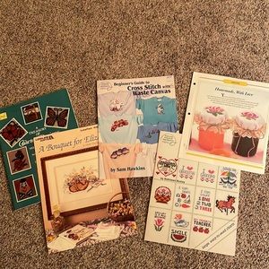 Cross stitch and needlepoint pattern lot